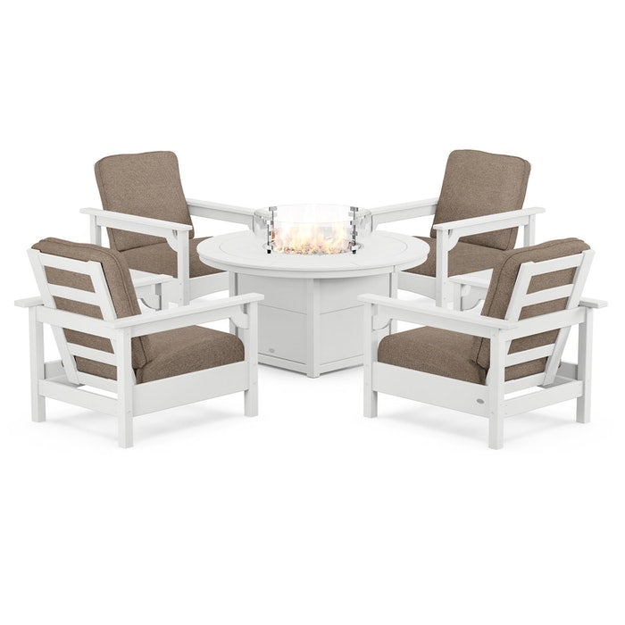 Club 5-Piece Conversation Set with Fire Pit Table