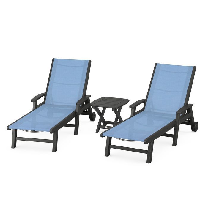 Coastal 3-Piece Wheeled Chaise Set