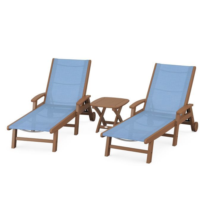Coastal 3-Piece Wheeled Chaise Set