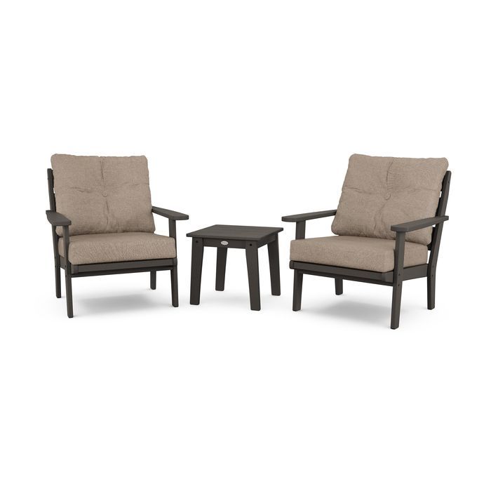 Lakeside 3-Piece Deep Seating Chair Set in Vintage Finish