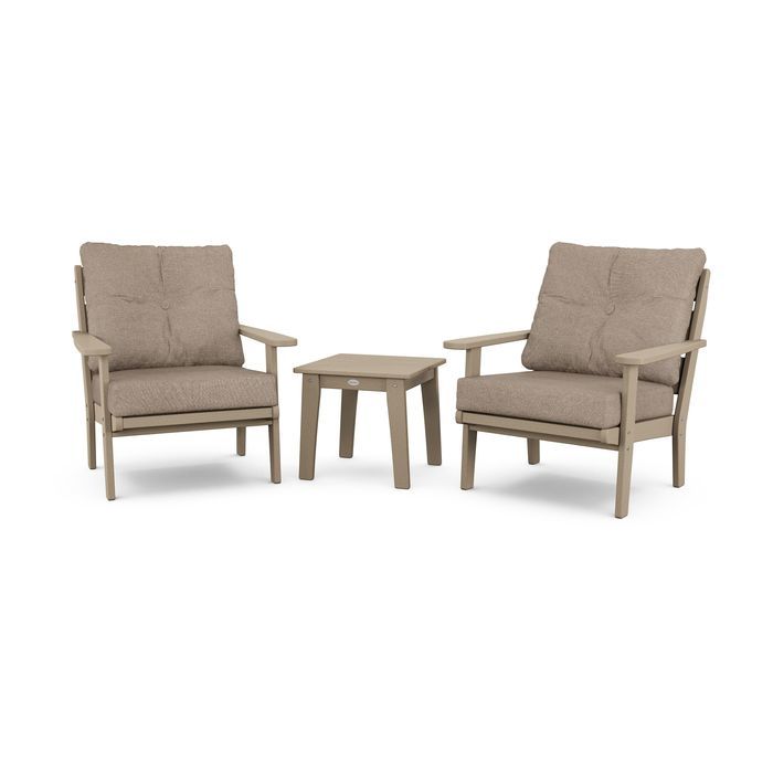 Lakeside 3-Piece Deep Seating Chair Set in Vintage Finish