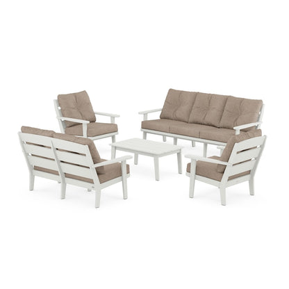 Lakeside 5-Piece Lounge Sofa Set in Vintage Finish
