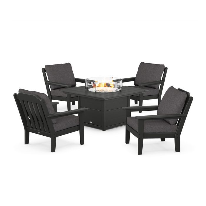 Country Living 5-Piece Deep Seating Set with Fire Pit Table