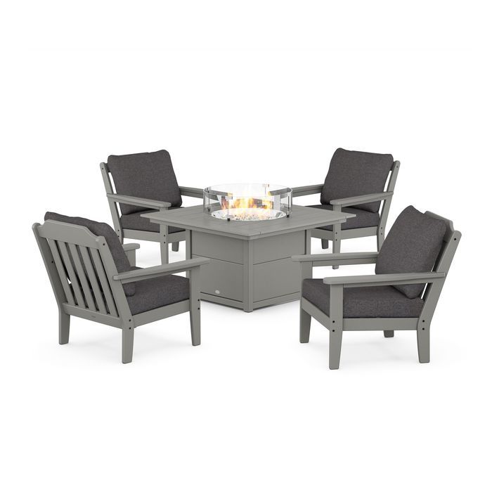 Country Living 5-Piece Deep Seating Set with Fire Pit Table