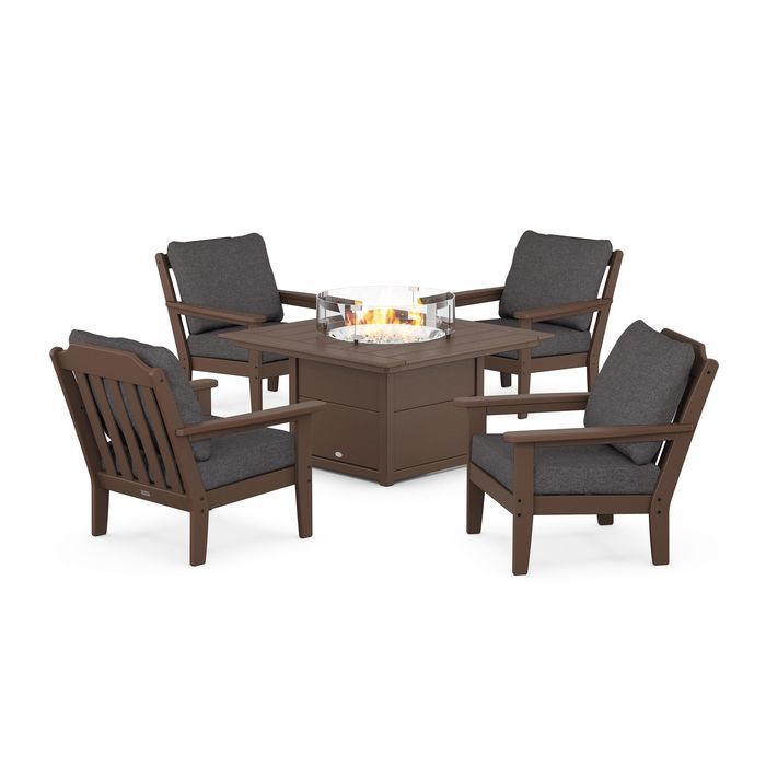 Country Living 5-Piece Deep Seating Set with Fire Pit Table