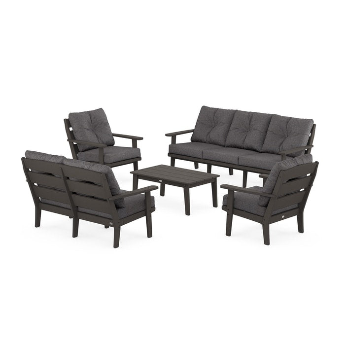 Lakeside 5-Piece Lounge Sofa Set in Vintage Finish