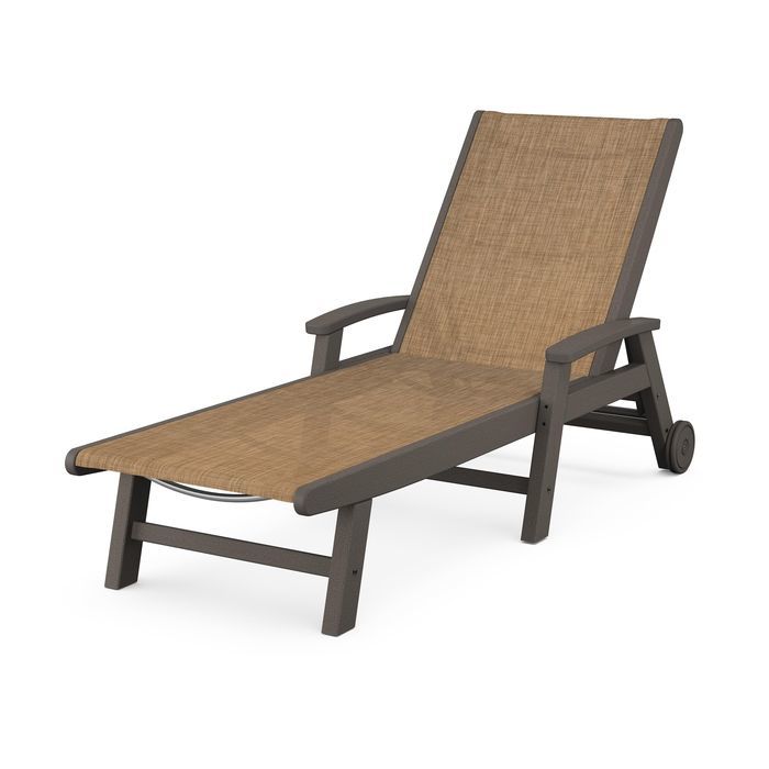 Coastal Chaise with Wheels in Vintage Finish