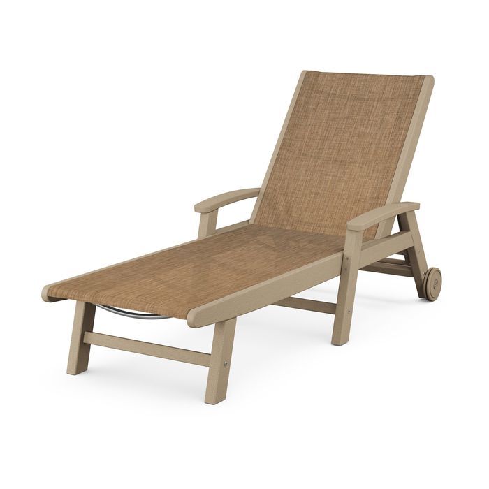 Coastal Chaise with Wheels in Vintage Finish