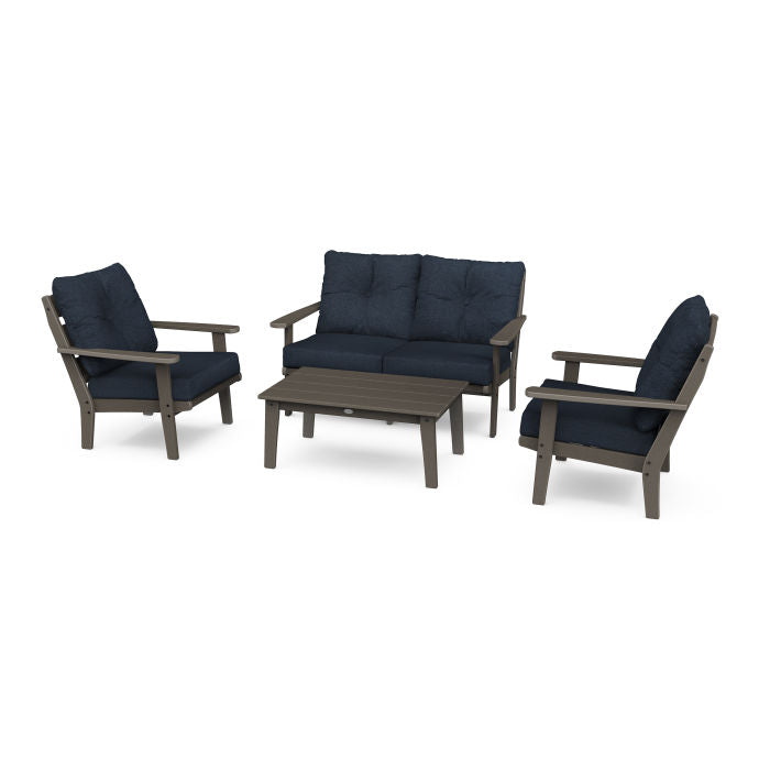 Lakeside 4-Piece Deep Seating Set in Vintage Finish