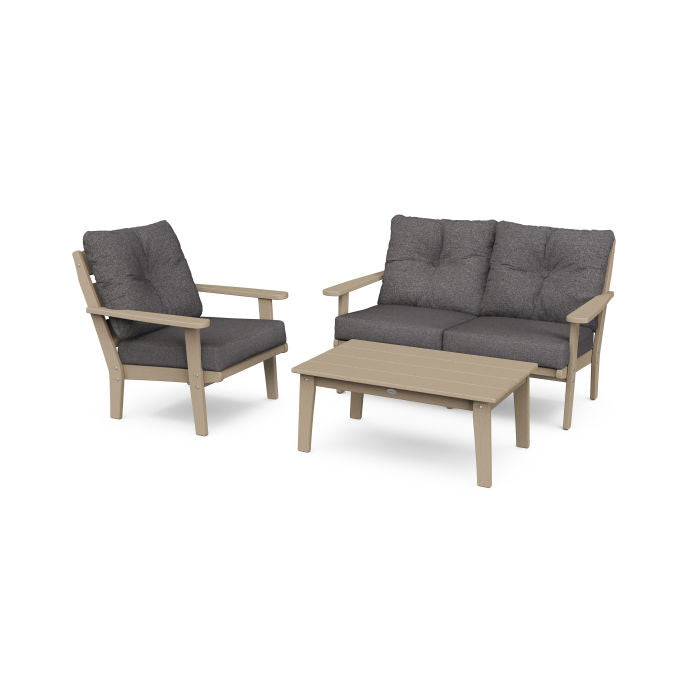 Lakeside 3-Piece Deep Seating Set in Vintage Finish