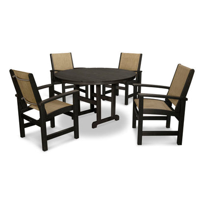 Coastal 5-Piece Round Farmhouse Dining Set
