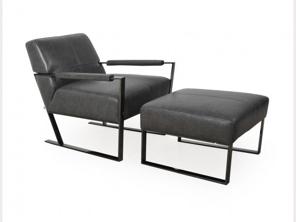 Uno Black Chair + Ottoman