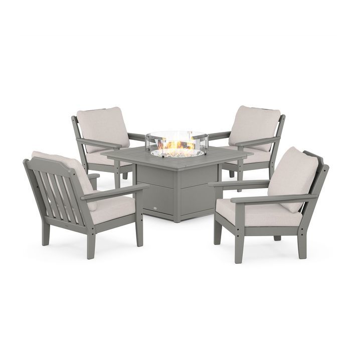 Country Living 5-Piece Deep Seating Set with Fire Pit Table