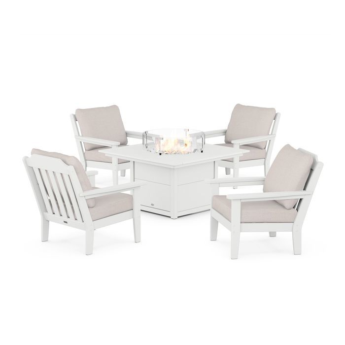 Country Living 5-Piece Deep Seating Set with Fire Pit Table