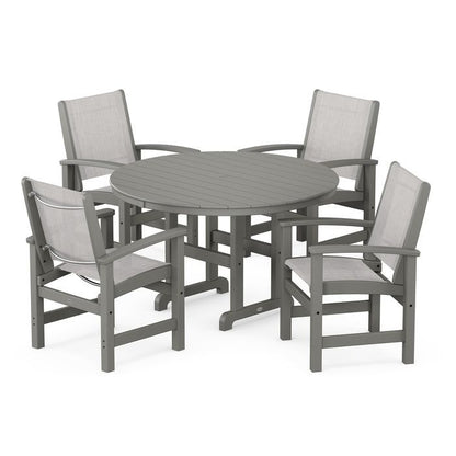Coastal 5-Piece Round Farmhouse Dining Set