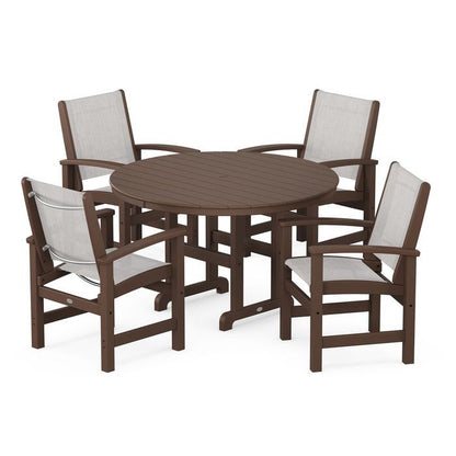 Coastal 5-Piece Round Farmhouse Dining Set