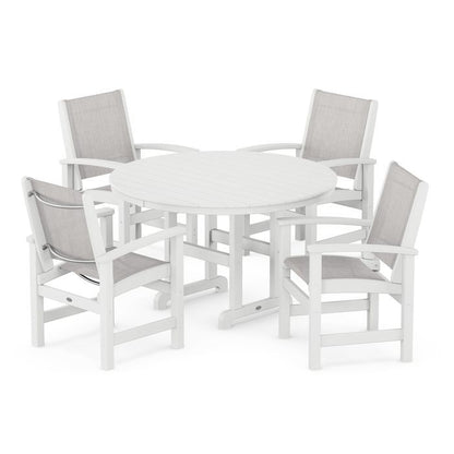 Coastal 5-Piece Round Farmhouse Dining Set