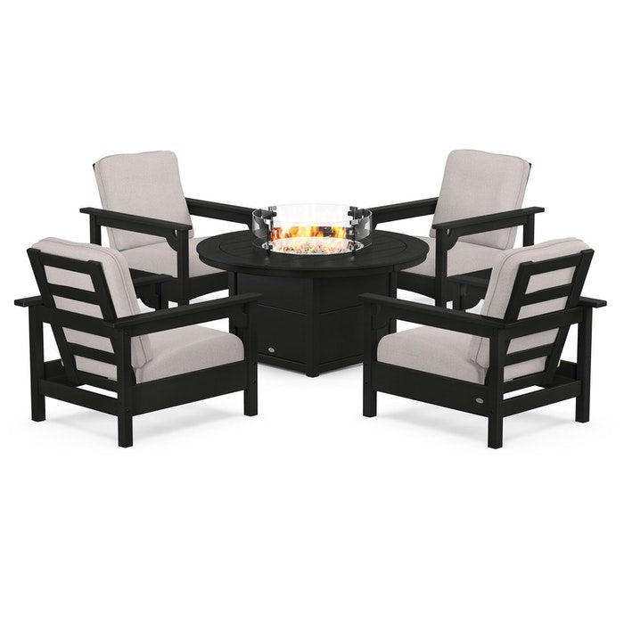 Club 5-Piece Conversation Set with Fire Pit Table