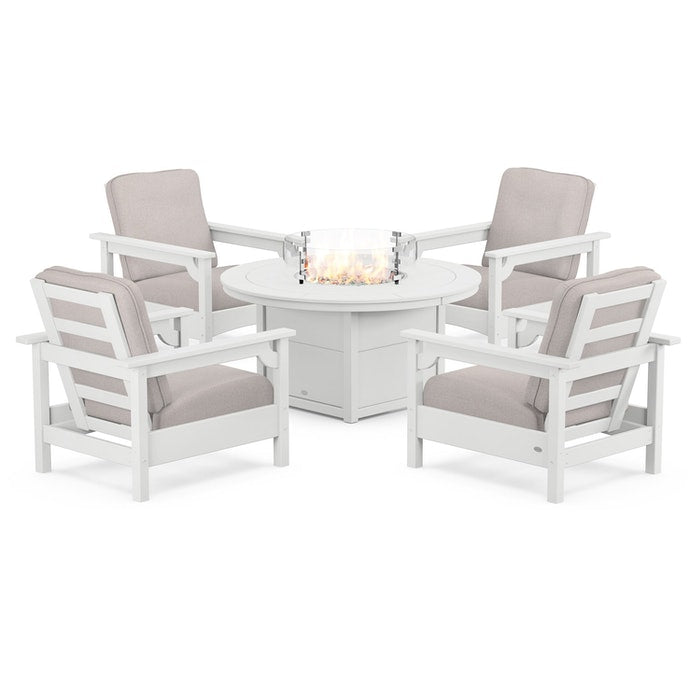 Club 5-Piece Conversation Set with Fire Pit Table