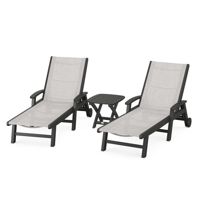 Coastal 3-Piece Wheeled Chaise Set