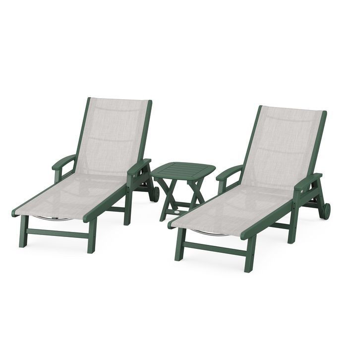 Coastal 3-Piece Wheeled Chaise Set
