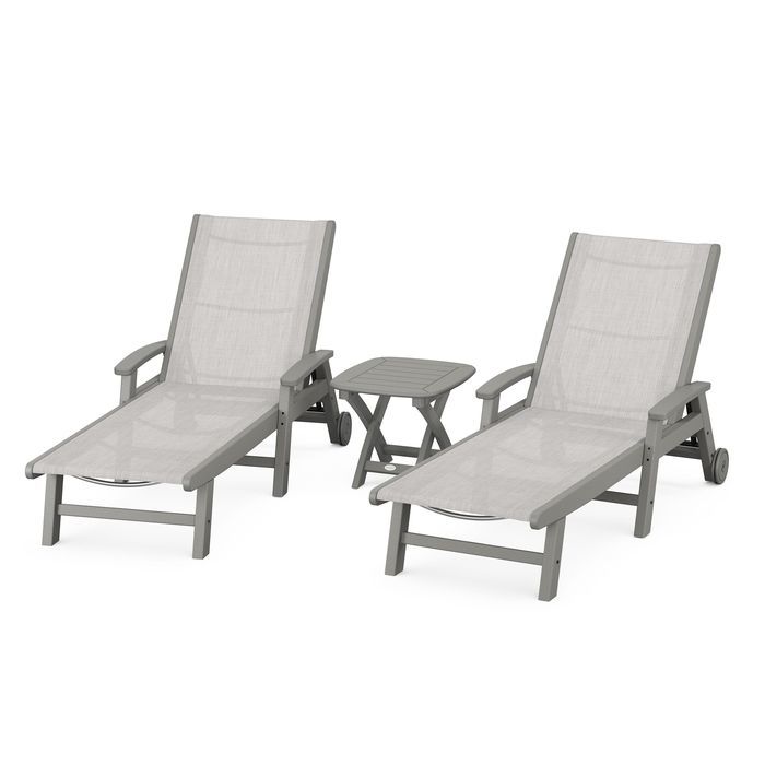 Coastal 3-Piece Wheeled Chaise Set