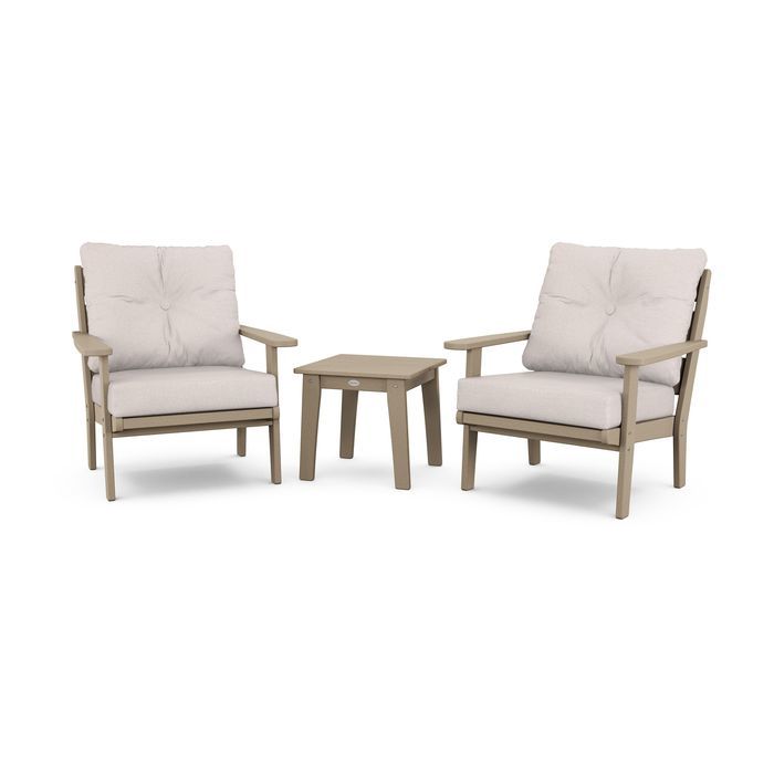 Lakeside 3-Piece Deep Seating Chair Set in Vintage Finish