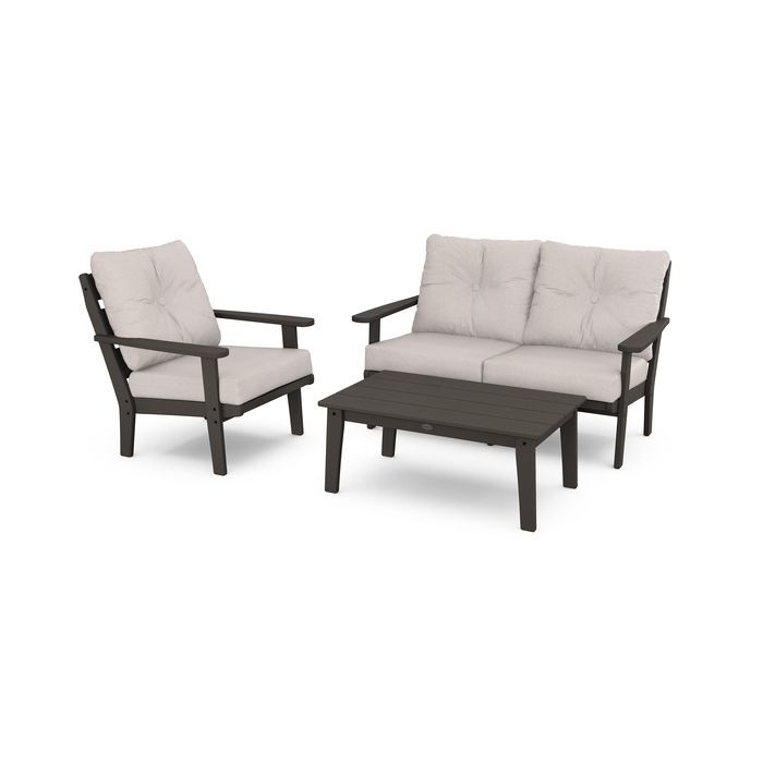 Lakeside 3-Piece Deep Seating Set in Vintage Finish