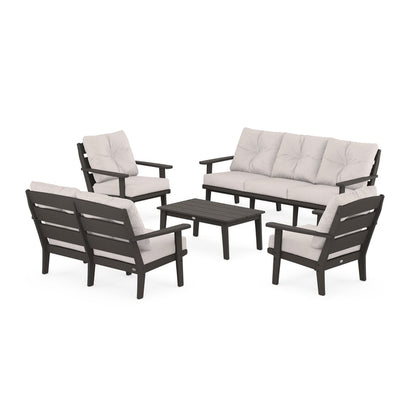 Lakeside 5-Piece Lounge Sofa Set in Vintage Finish
