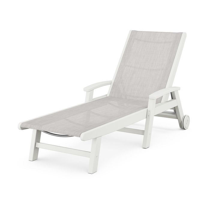 Coastal Chaise with Wheels in Vintage Finish