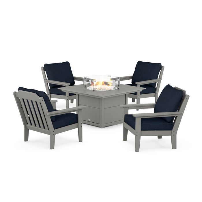 Country Living 5-Piece Deep Seating Set with Fire Pit Table