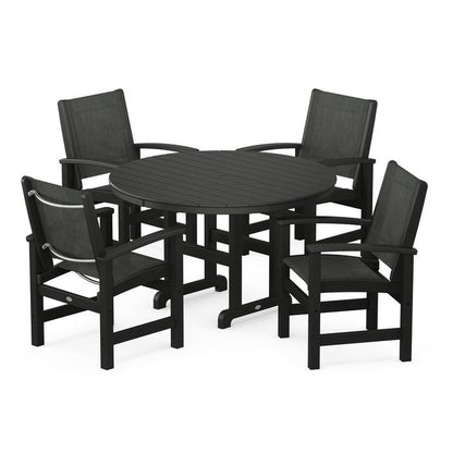 Coastal 5-Piece Round Farmhouse Dining Set