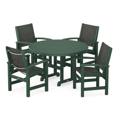 Coastal 5-Piece Round Farmhouse Dining Set