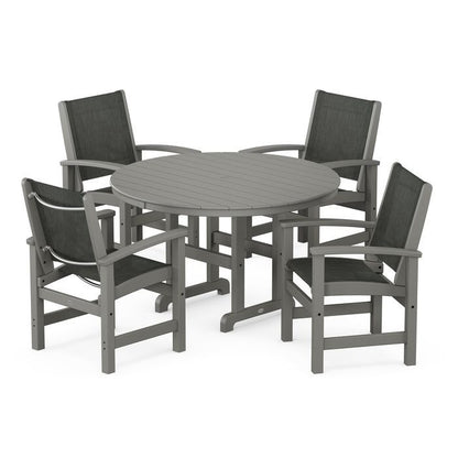 Coastal 5-Piece Round Farmhouse Dining Set