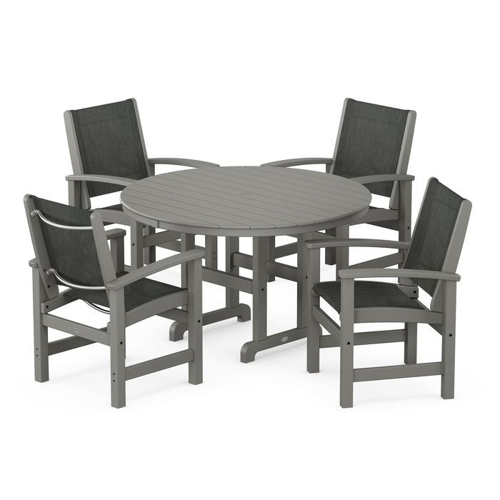 Coastal 5-Piece Round Farmhouse Dining Set