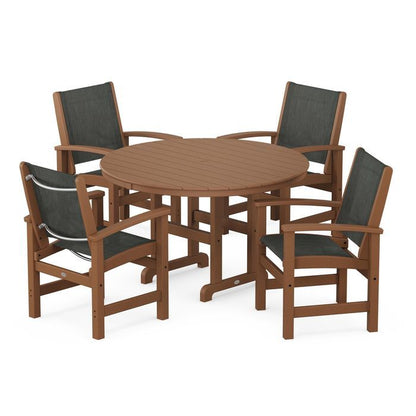 Coastal 5-Piece Round Farmhouse Dining Set