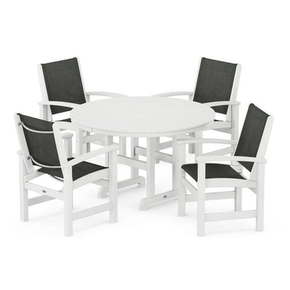 Coastal 5-Piece Round Farmhouse Dining Set