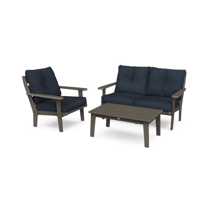 Lakeside 3-Piece Deep Seating Set in Vintage Finish