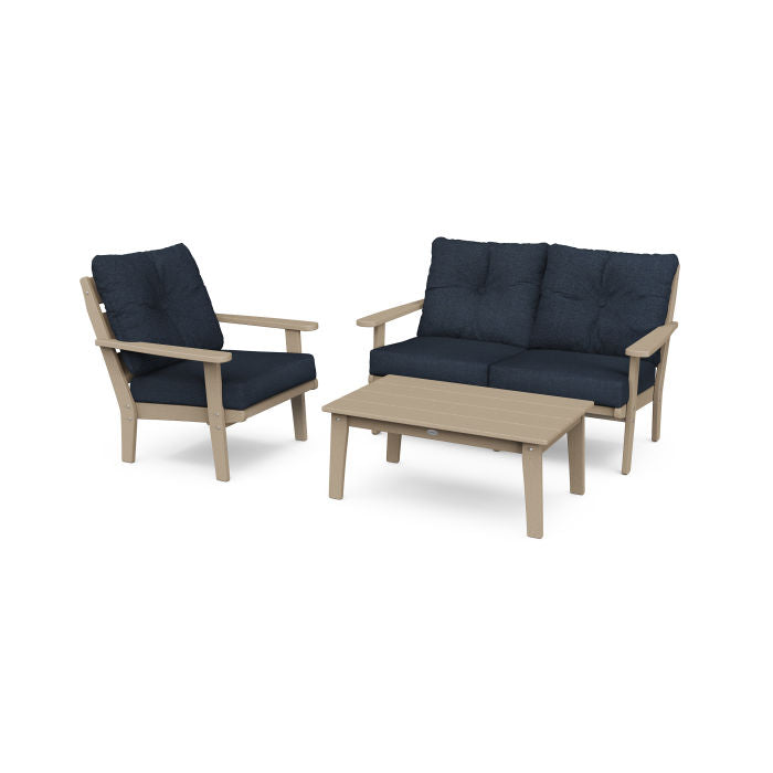 Lakeside 3-Piece Deep Seating Set in Vintage Finish