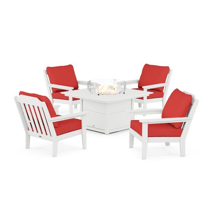 Country Living 5-Piece Deep Seating Set with Fire Pit Table