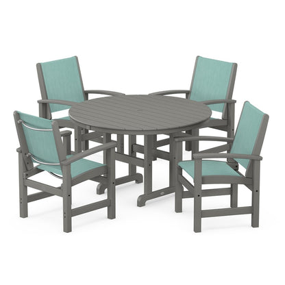 Coastal 5-Piece Round Farmhouse Dining Set