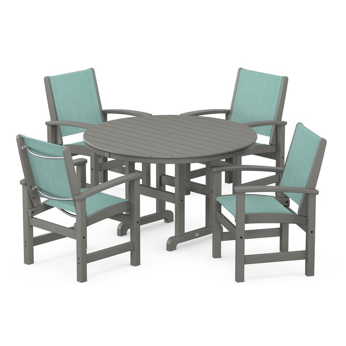 Coastal 5-Piece Round Farmhouse Dining Set
