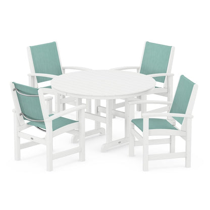 Coastal 5-Piece Round Farmhouse Dining Set