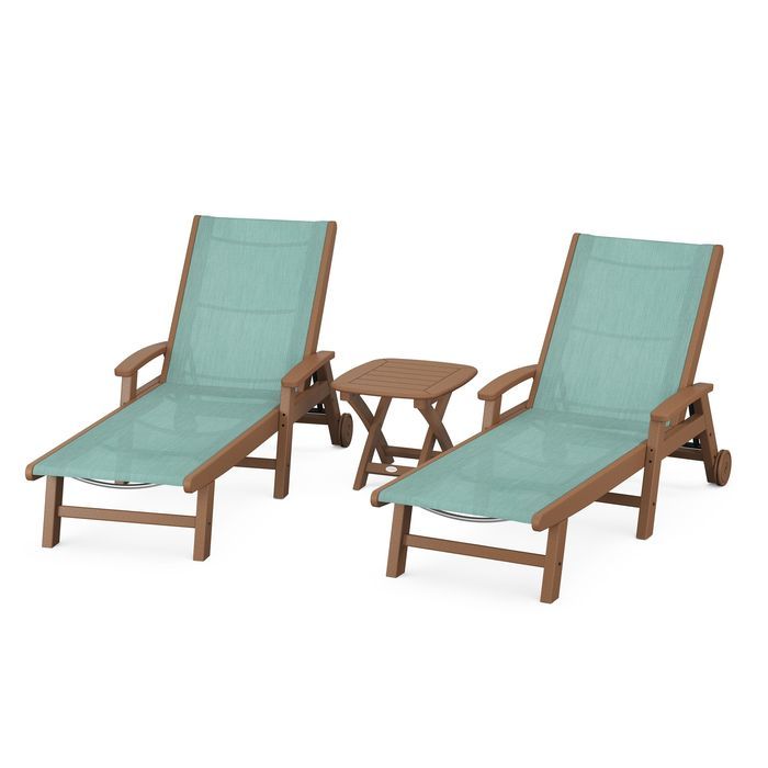 Coastal 3-Piece Wheeled Chaise Set