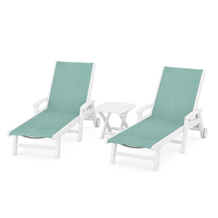 Coastal 3-Piece Wheeled Chaise Set