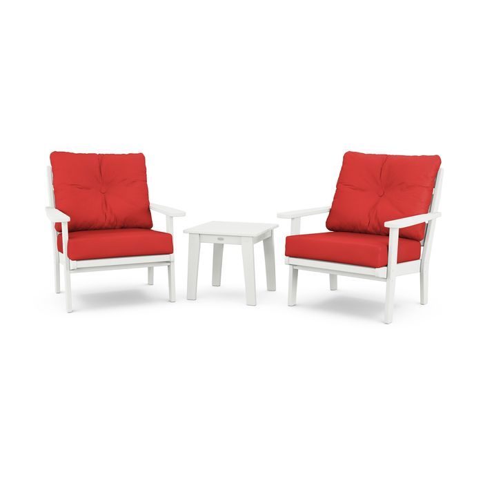 Lakeside 3-Piece Deep Seating Chair Set in Vintage Finish