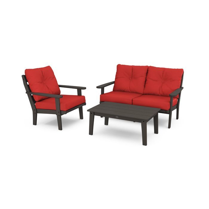 Lakeside 3-Piece Deep Seating Set in Vintage Finish