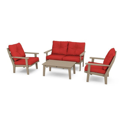 Lakeside 4-Piece Deep Seating Set in Vintage Finish
