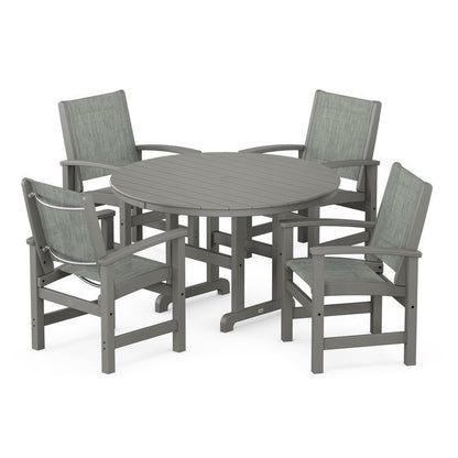 Coastal 5-Piece Round Farmhouse Dining Set