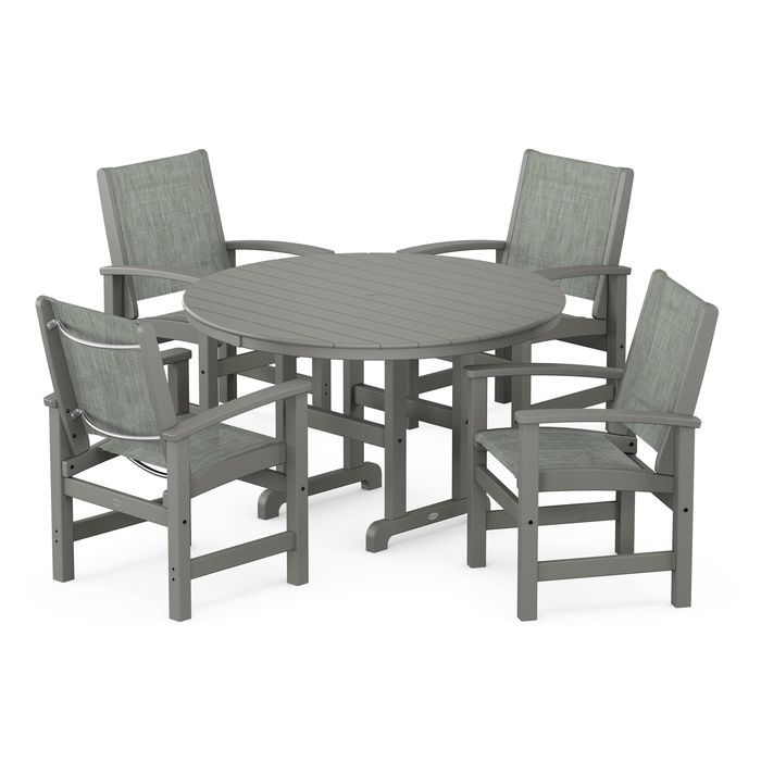 Coastal 5-Piece Round Farmhouse Dining Set
